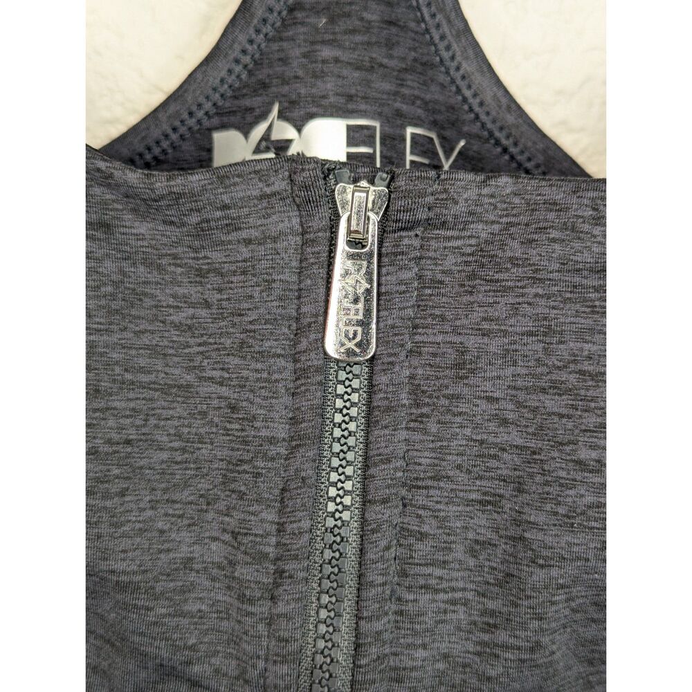EUC Popflex Zip Front Sports Bra Size S Heather Gray Supportive Workout - Picture 3 of 8